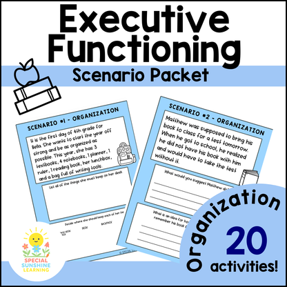 Executive Functioning Skills: "Organization" Scenarios & Activities