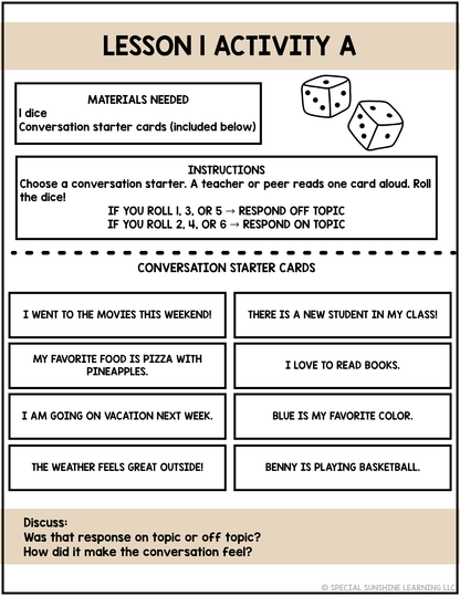 Invisible Rules of Conversation | Social Skills Lessons + Activities