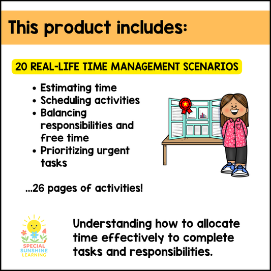Executive Functioning Skills: "Time Management" Scenarios & Activities
