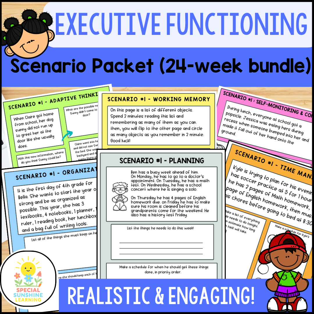 Executive Functioning Skills: Activities and Scenarios | 24 WEEK PACK