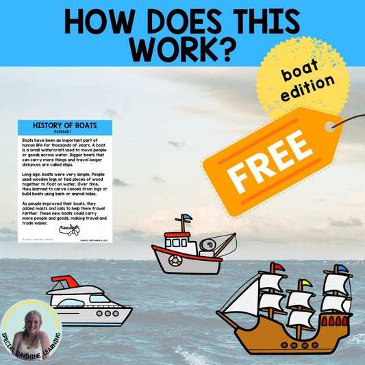 "Boat Mechanics" Reading Passages & STEM Comprehension Activities FREEBIE