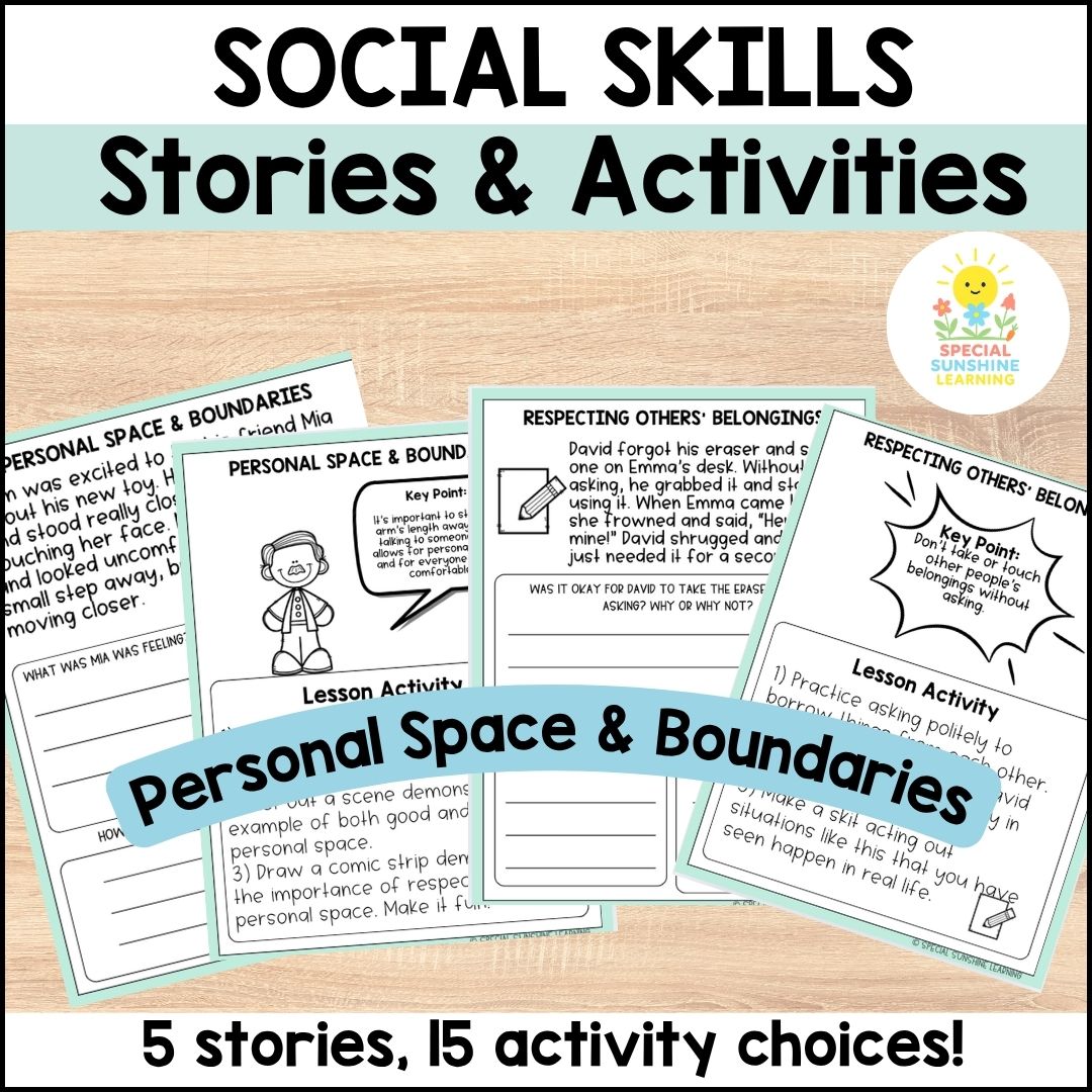 Social Skills Story & Activities: Personal Space and Boundaries