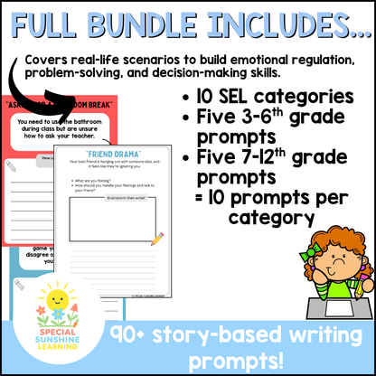 Story-Based SEL Writing Prompts for Grades 3–12 | SEL & Problem Solving