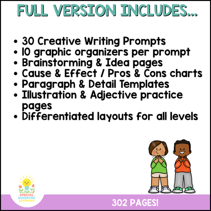 Writing Prompts with Graphic Organizers & Templates FREEBIE