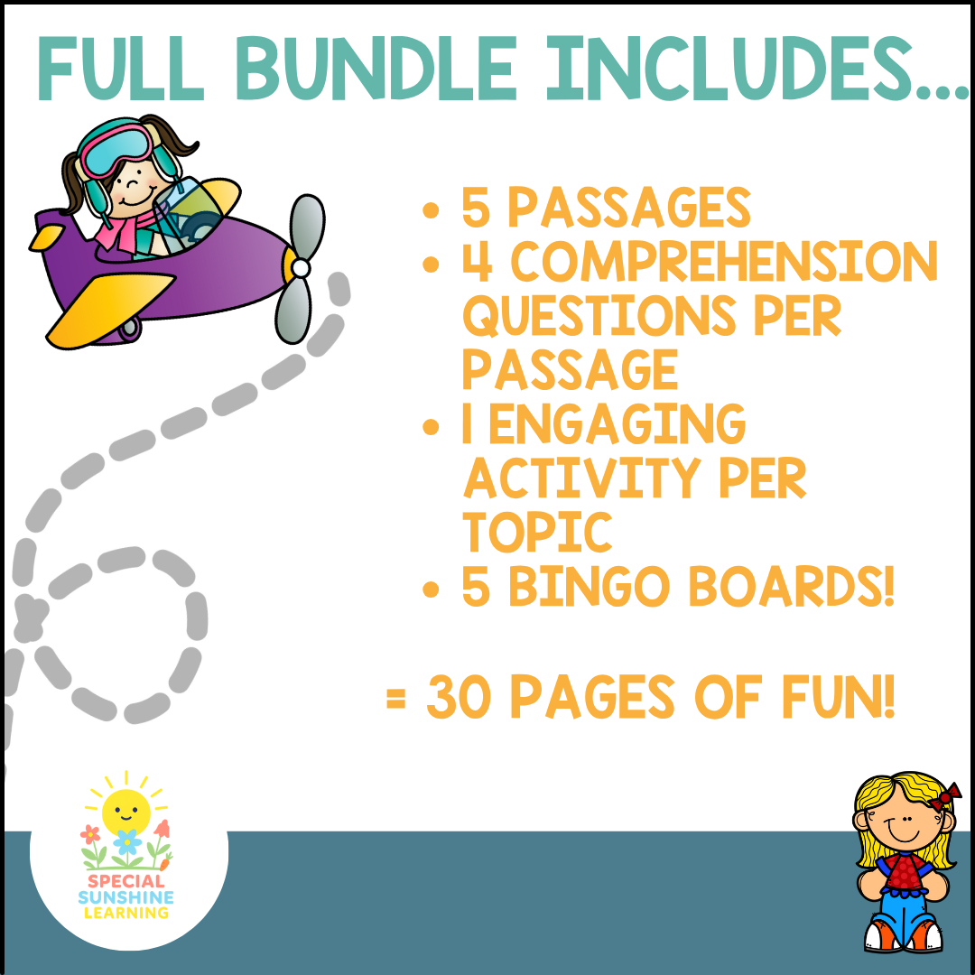"Airplane Mechanics" Reading Passages & STEM Comprehension Activities: FREEBIE