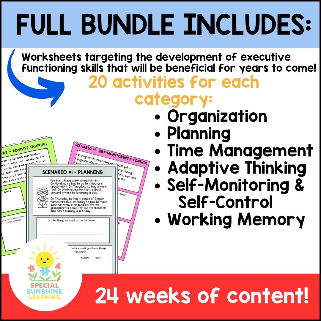 Executive Functioning Skills: "Adaptive Thinking" Scenarios & Activities