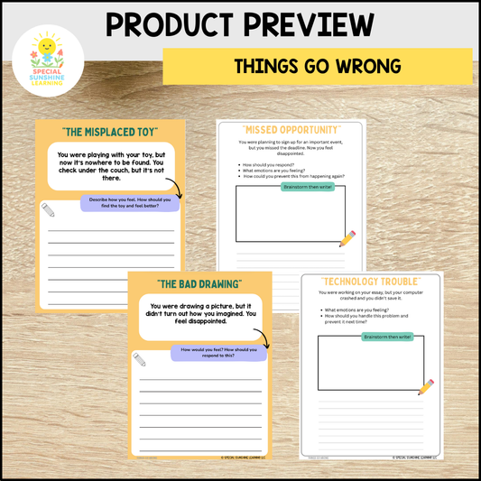 Story-Based SEL Writing Prompts “Things Go Wrong” | Grades 3–12