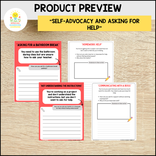 Story-Based SEL Writing Prompts "Self-Advocacy” | Grades 3–12