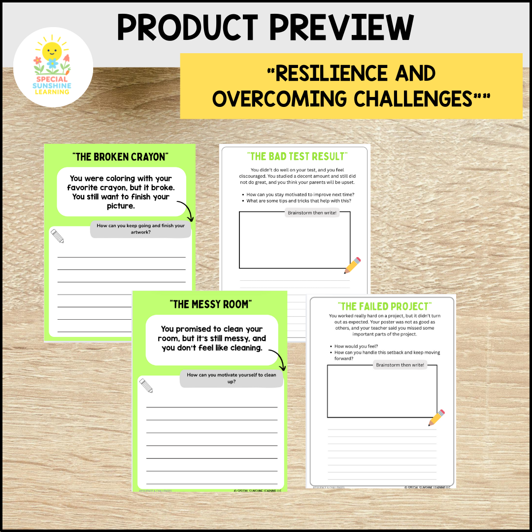 Story-Based SEL Writing Prompts "Resilience & Challenges” | Grades 3–12