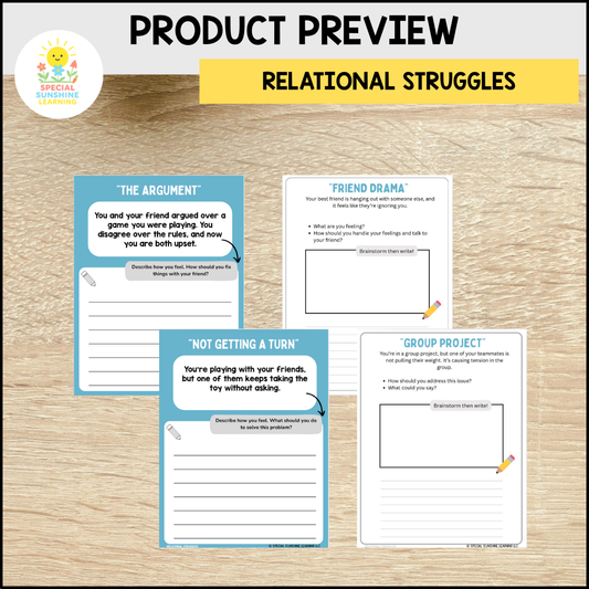 Story-Based SEL Writing Prompts "Relational Struggles” | Grades 3–12