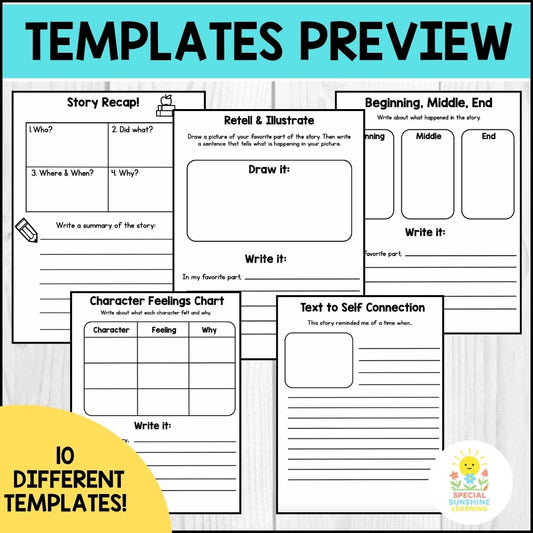 Story Summary Writing Templates | Graphic Organizers W Questions