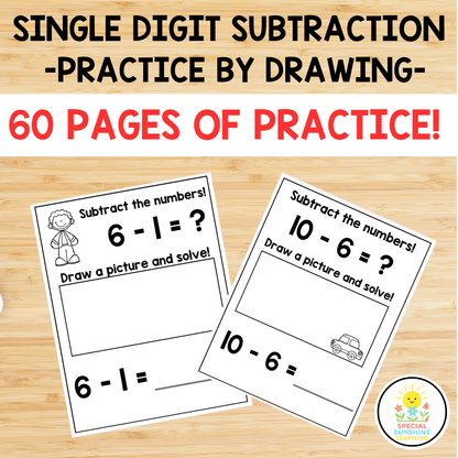 Single Digit Subtraction – Practice by Drawing | Hands-On Math | K–2