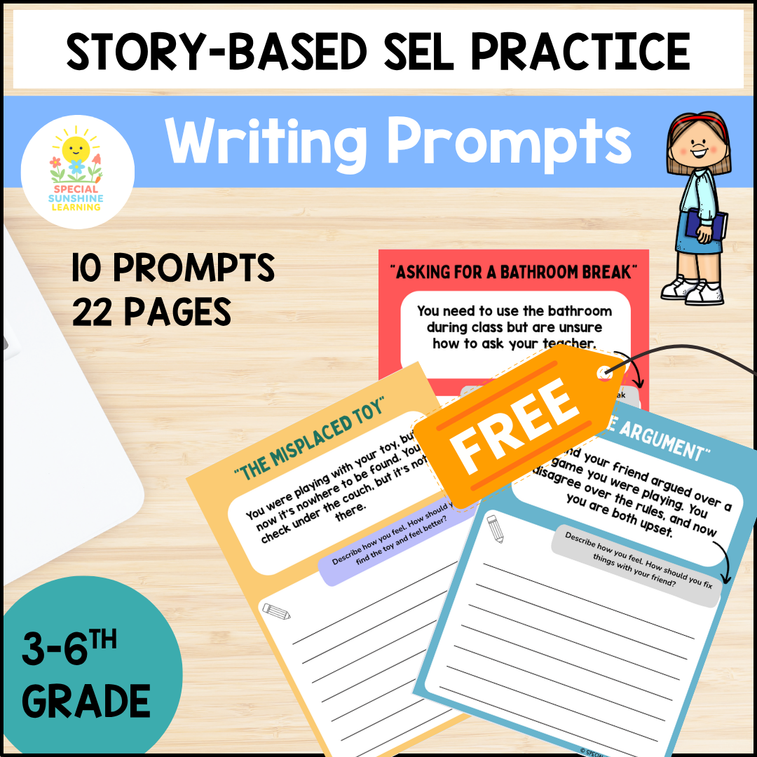 Story-Based SEL Writing Prompts for Grades 3-6th FREEBIE | SEL & Problem Solving