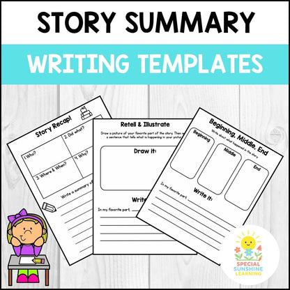 Story Summary Writing Templates | Graphic Organizers W Questions