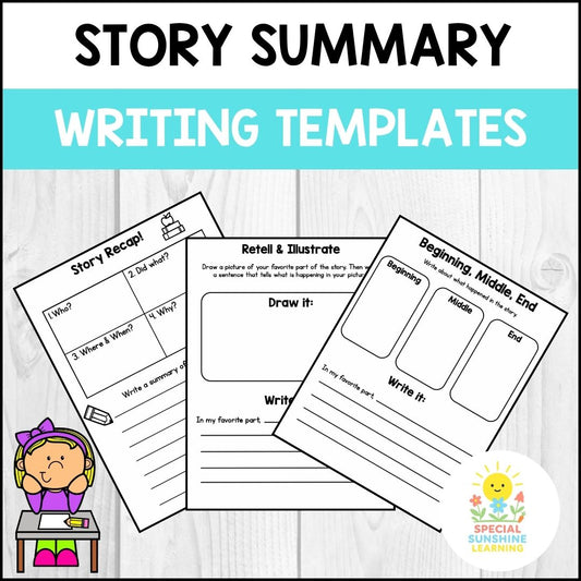 Story Summary Writing Templates | Graphic Organizers W Questions