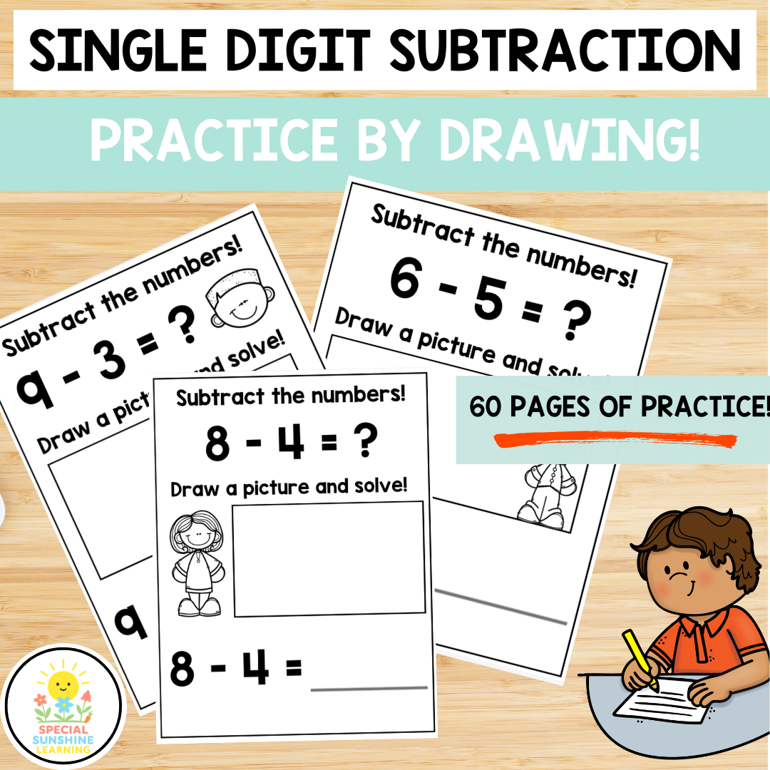 Single Digit Subtraction – Practice by Drawing | Hands-On Math | K–2