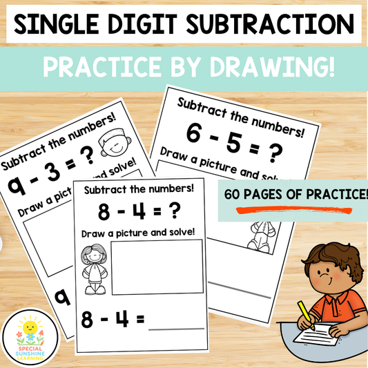 Single Digit Subtraction – Practice by Drawing | Hands-On Math | K–2