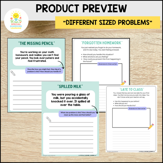 Story-Based SEL Writing Prompts "Different Sized Problems" | Grades 3–12