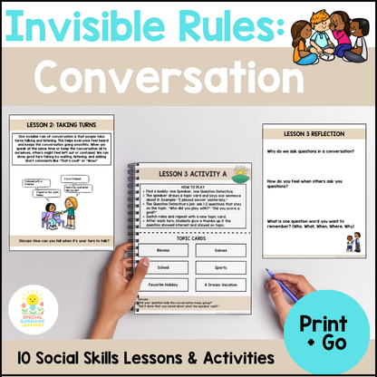 Invisible Rules of Conversation | Social Skills Lessons + Activities