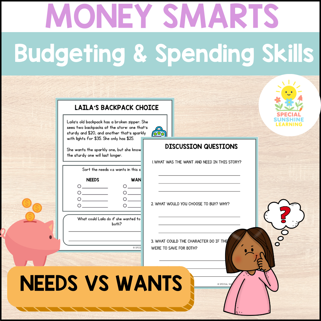 "Needs vs. Wants" | Budgeting & Smart Money Choices Packet | Grades 3–6