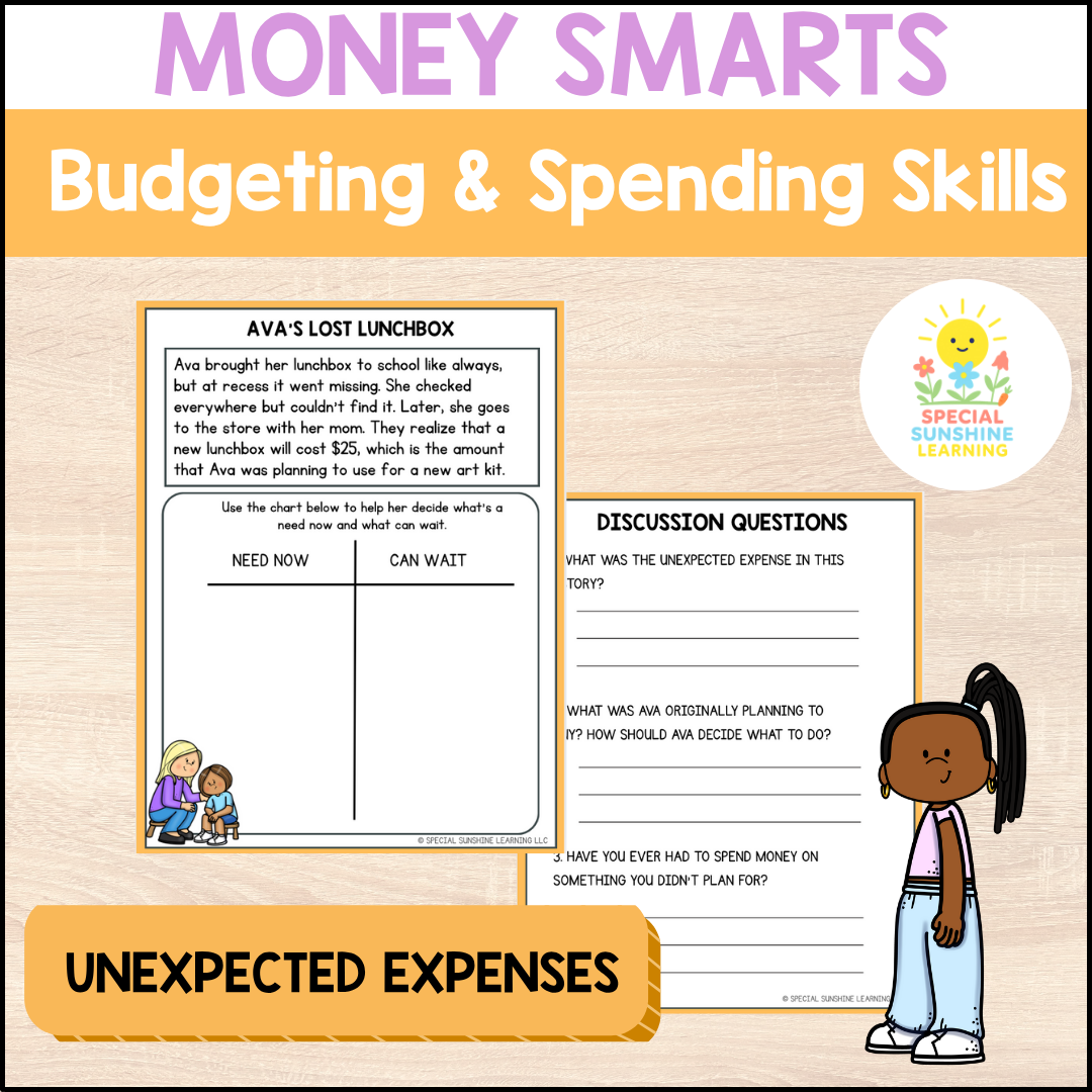 "Unexpected Expenses" | Budgeting & Smart Money Choices Packet | Grades 3–6