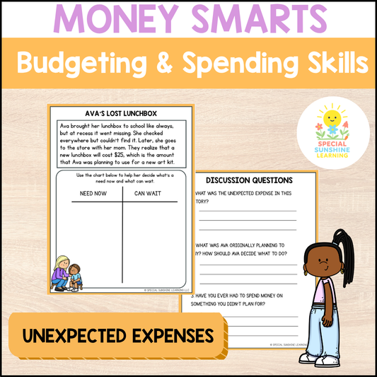 "Unexpected Expenses" | Budgeting & Smart Money Choices Packet | Grades 3–6