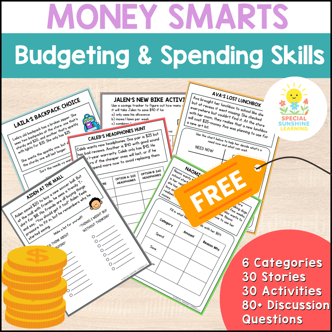 Budgeting & Smart Money Choices Packet | FREEBIE | Grades 3–8