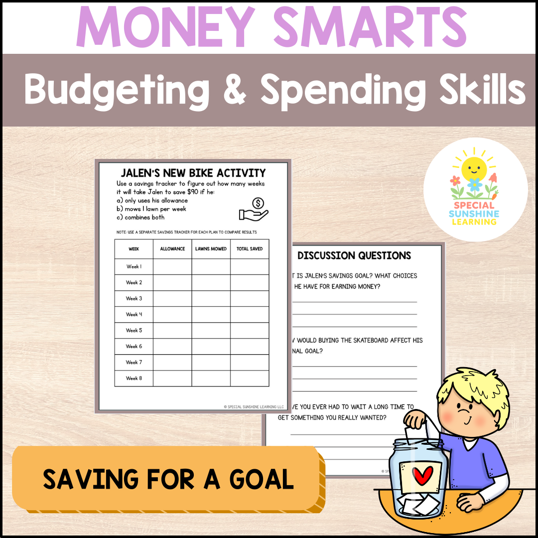 "Saving For A Goal" | Budgeting & Smart Money Choices Packet | Grades 3–6