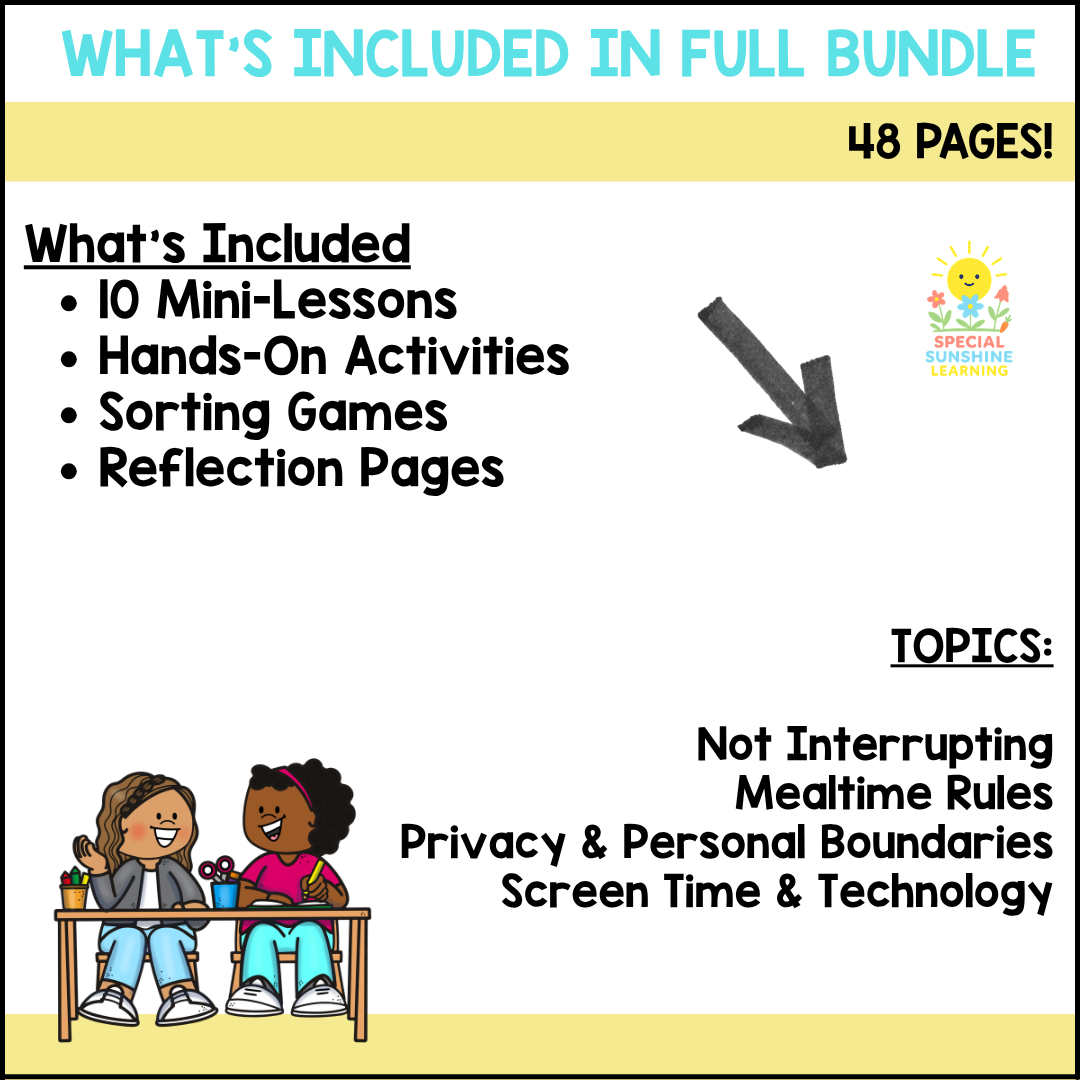 Invisible Rules at Home FREEBIE | Social Skills Lessons + Activities