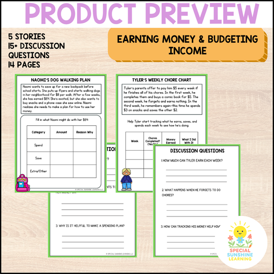 Earning Money and Budgeting | Budgeting & Smart Money Choices Packet | Grade 3–6