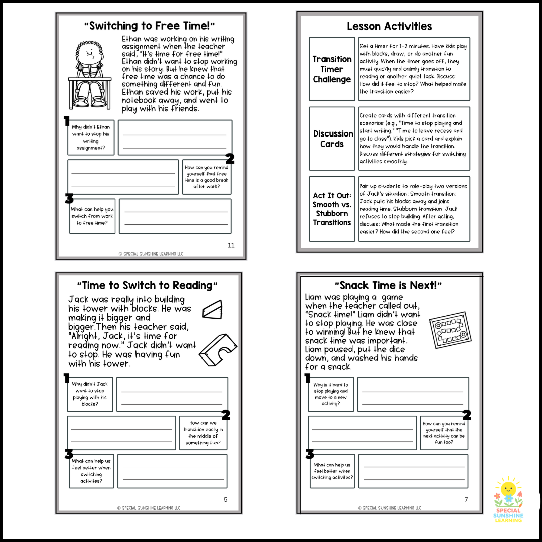 "Starting a New Activity" – Managing Change Social Stories & SEL Lessons
