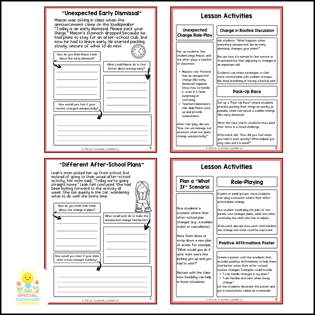 "Handling Changes in Routine" – Managing Change Social Stories & SEL Lessons