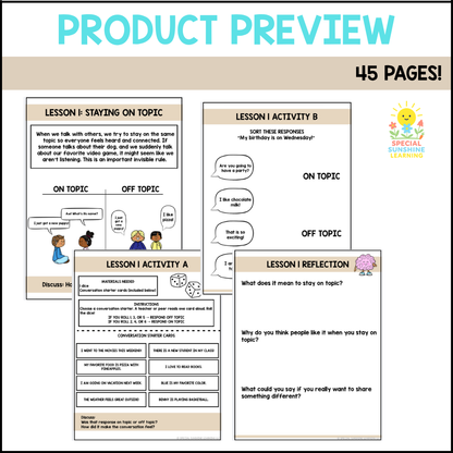 Invisible Rules of Conversation FREEBIE | Social Skills Lessons + Activities