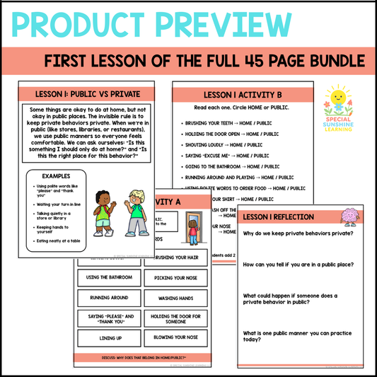 Invisible Rules in Public FREEBIE | Social Skills Lesson + Activities