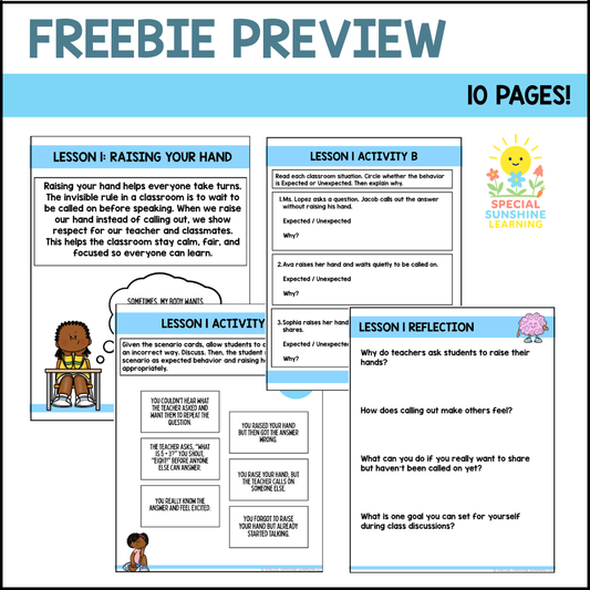 Invisible Rules at School FREEBIE | Social Skills Lessons + Activities