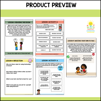 Invisible Rules Social Skills Bundle | 16 Weeks of Lessons, Games & Activities