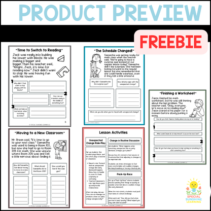 Managing Transitions & Change – Social Stories & SEL Lessons | FREEBIE BUNDLE