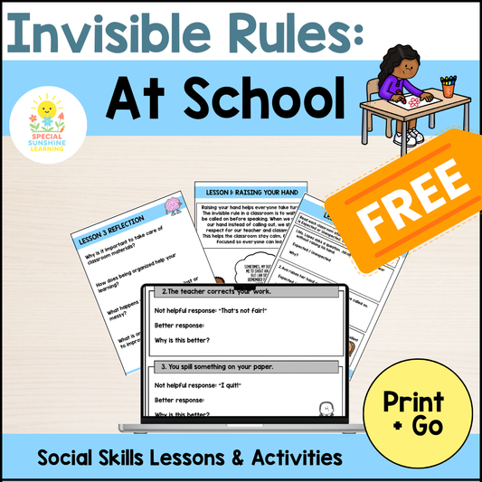 Invisible Rules at School FREEBIE | Social Skills Lessons + Activities