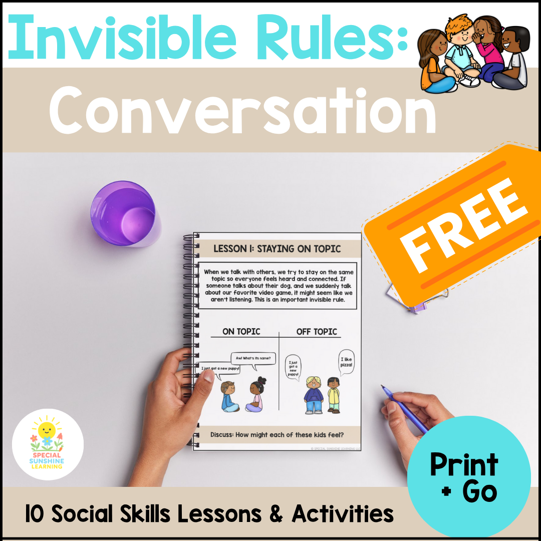 Invisible Rules of Conversation FREEBIE | Social Skills Lessons + Activities