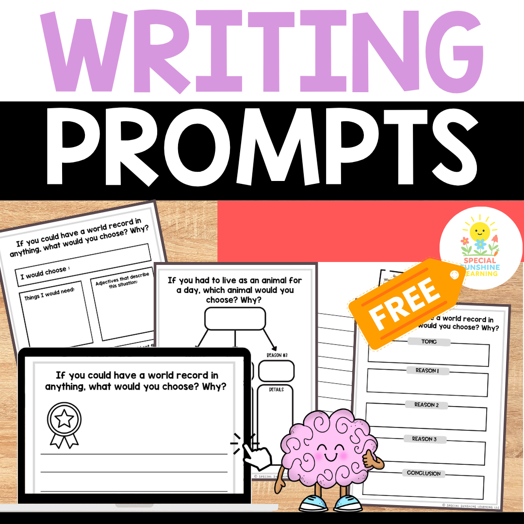 Writing Prompts with Graphic Organizers & Templates FREEBIE