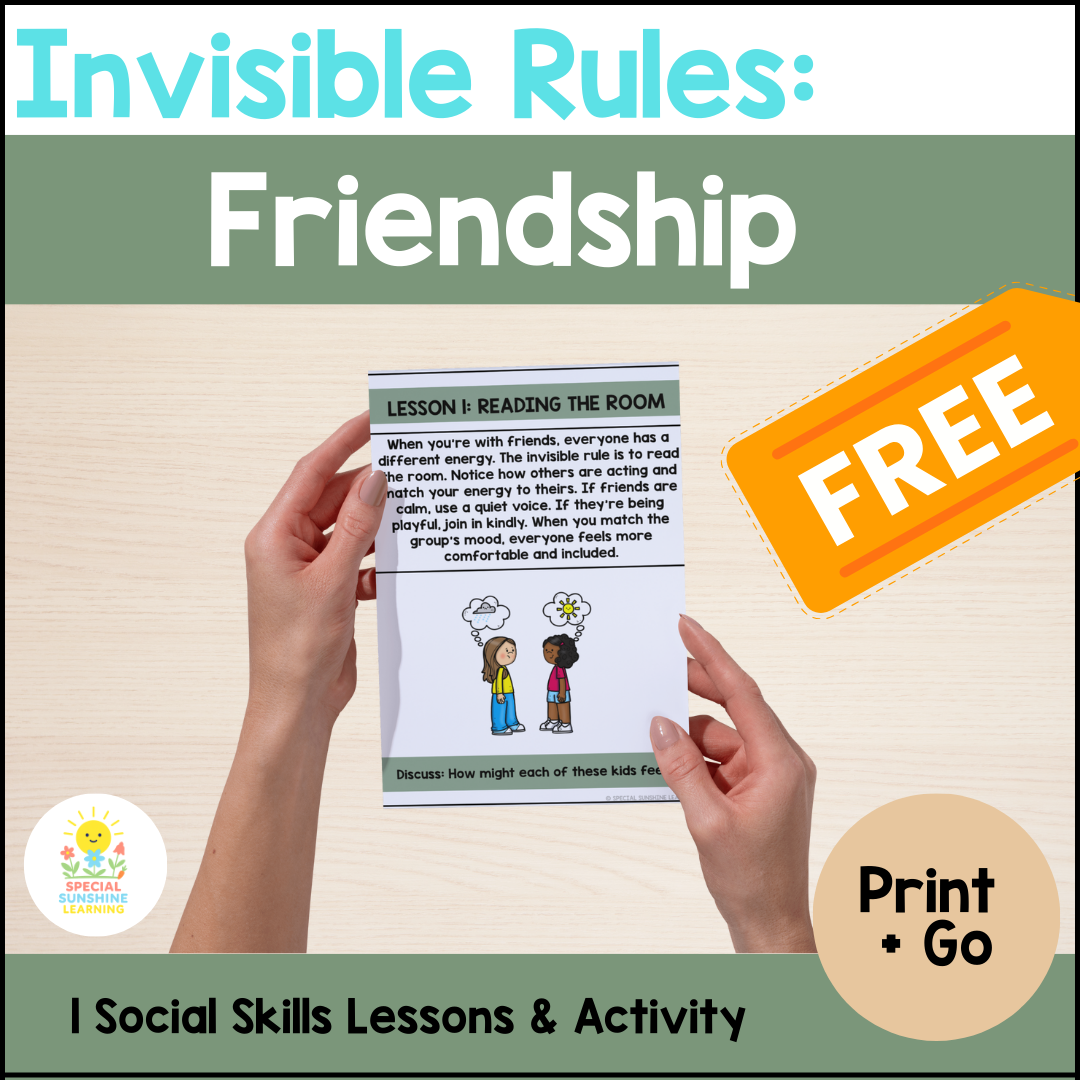 Invisible Rules of Friendship FREEBIE | Social Skills Lessons + Activities