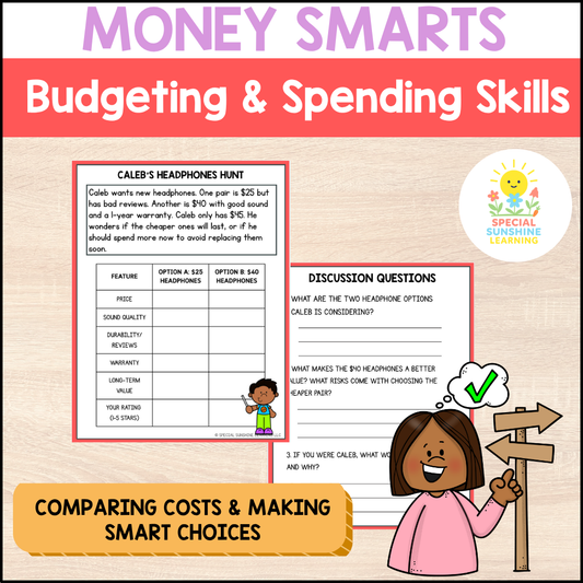 "Comparing Costs & Choices" | Budgeting & Smart Money Choices Packet | Grade 3–6