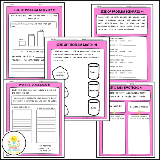 SEL: 'Size of Problem' Social Emotional Activities FREEBIE