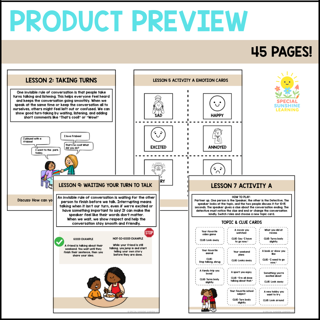 Invisible Rules of Conversation | Social Skills Lessons + Activities