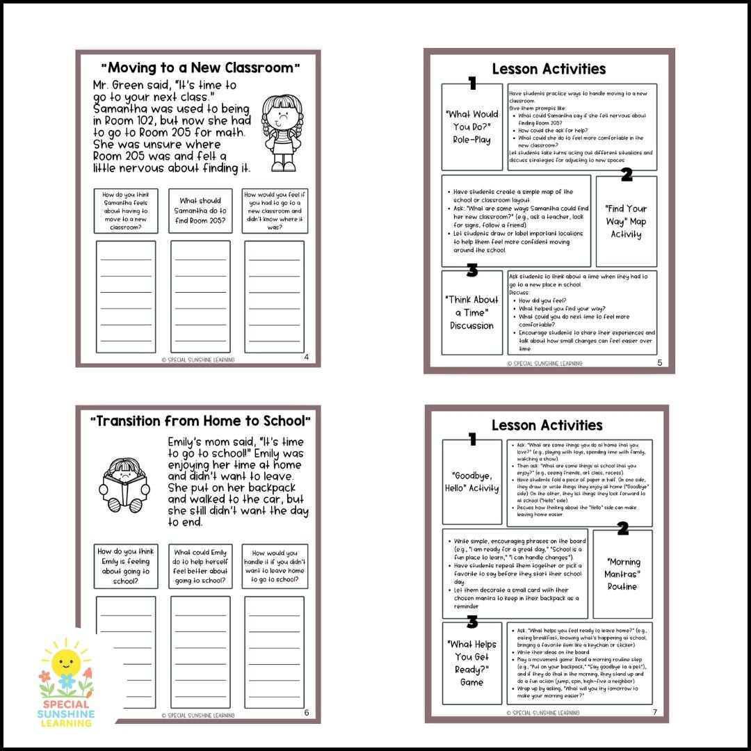 "Going From One Place to Another" – Managing Change Social Stories & SEL Lessons