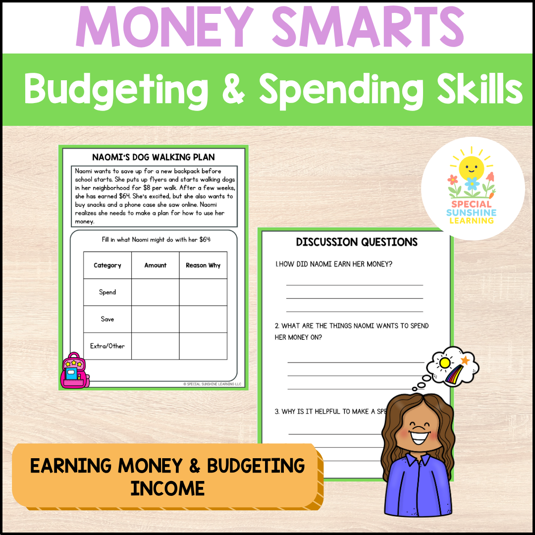 "Earning Money and Budgeting" | Budgeting & Smart Money Choices Packet | Grade 3–6
