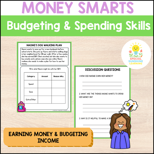 Earning Money and Budgeting | Budgeting & Smart Money Choices Packet | Grade 3–6