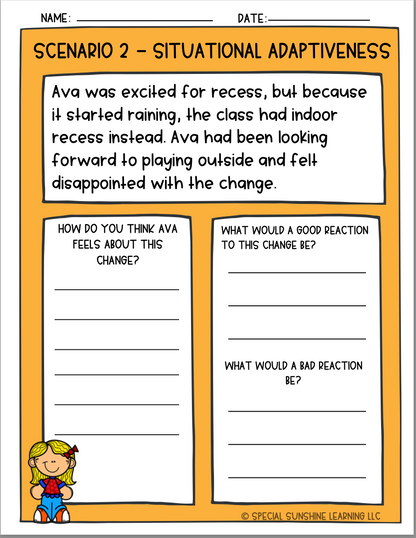 School-Based Social Emotional Skills "Situational Adaptiveness" Activities
