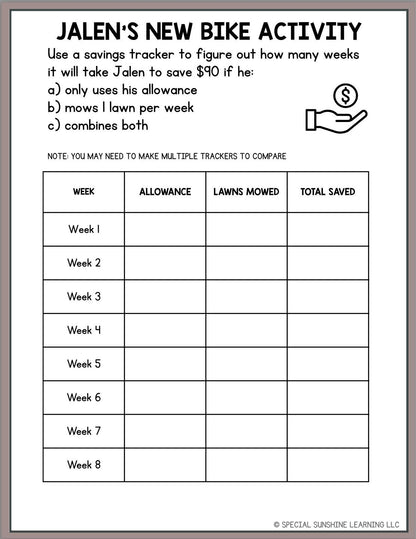 Budgeting & Smart Money Choices Packet | FREEBIE | Grades 3–8