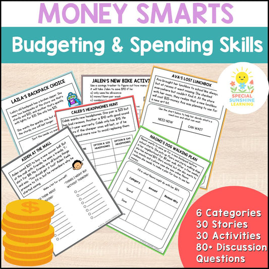 Budgeting & Smart Money Choices Packet | Grades 3–6 | 6 Categories | 30 Lessons
